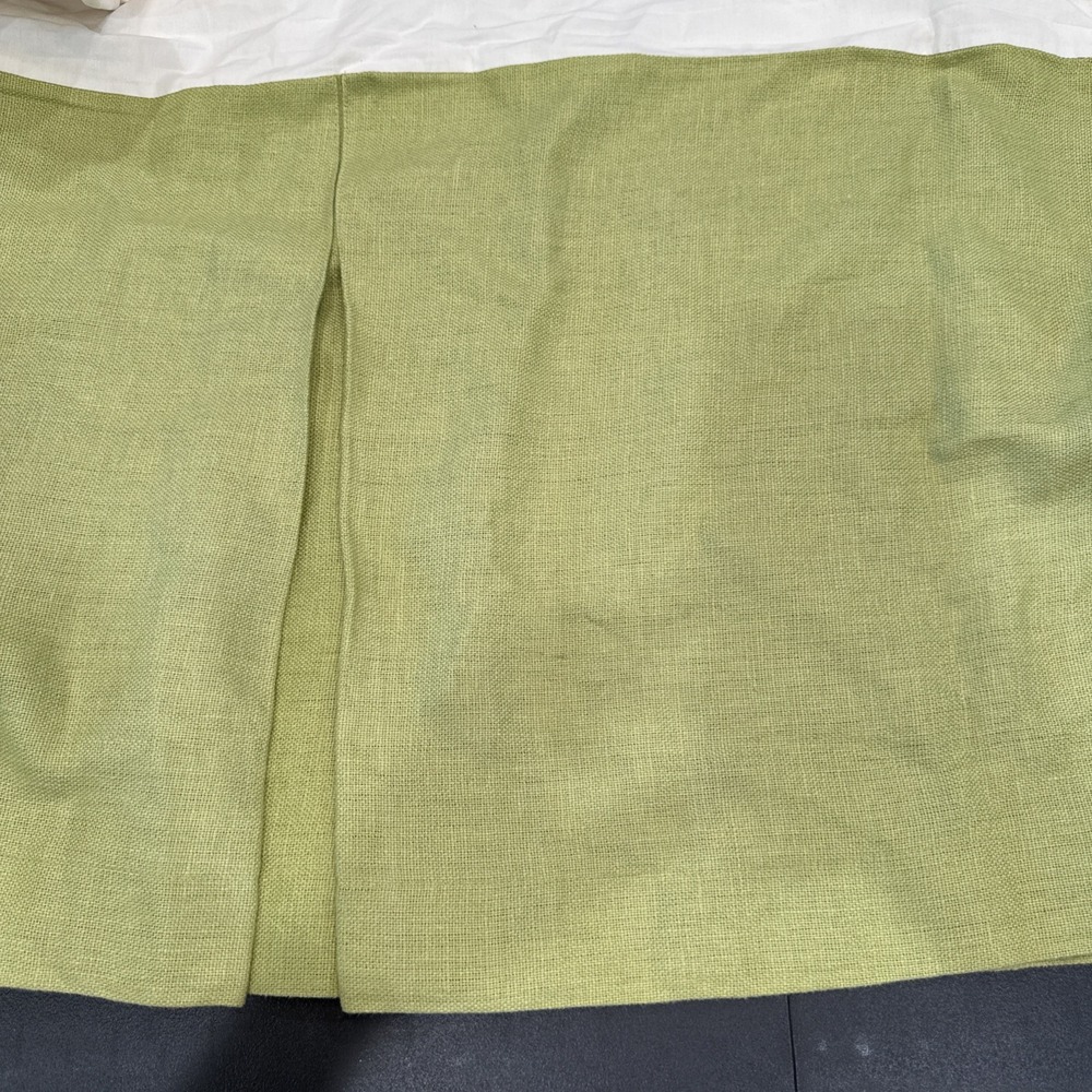 Full Size Bedskirt Linen Green Custom Made Spring Cheerful Green Inverted Pleats